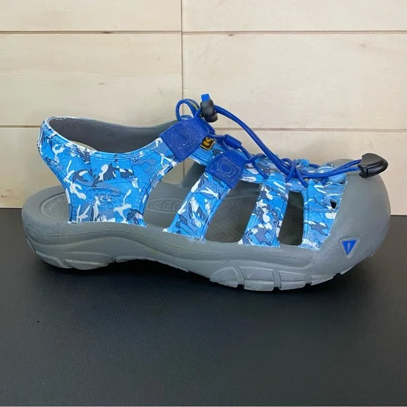 Keen Newport Foamies Waterproof Sandals Kid's Youth Size 4 Shoes Blue Grey - Picture 1 of 11